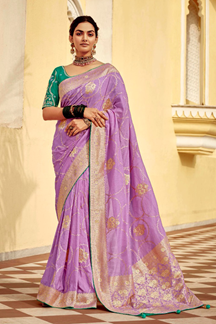 Picture of Magnificent Dola Silk Designer Saree for Engagement, Reception, Festivals, Sangeet, and Parties