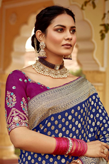 Picture of Heavenly Dola Silk Designer Saree for Engagement, Reception, Festivals, Sangeet, and Parties