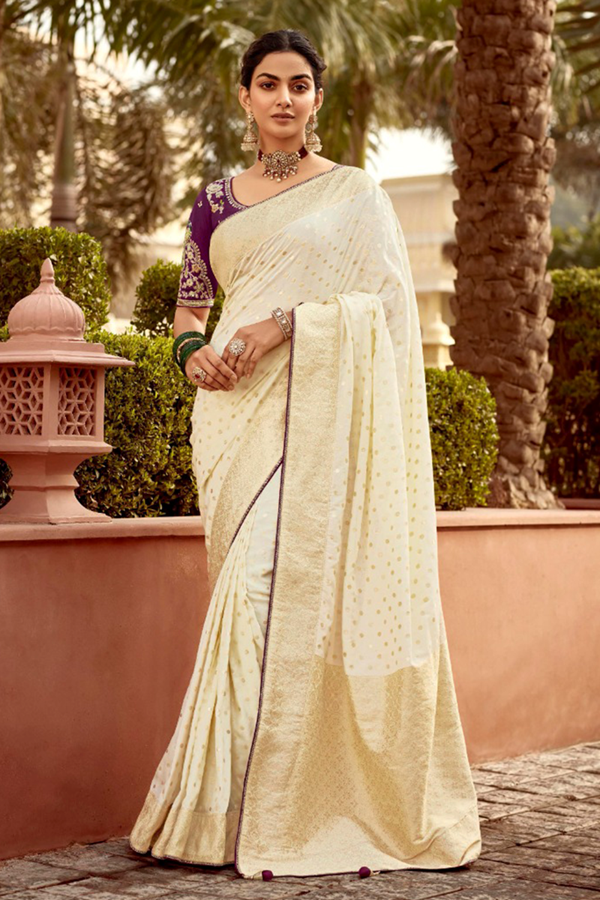 Picture of Impressive Dola Silk Designer Saree for Engagement, Reception, Festivals, Sangeet, and Parties
