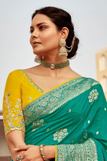 Picture of Astounding Dola Silk Designer Saree for Engagement, Reception, Festivals, Sangeet, and Parties