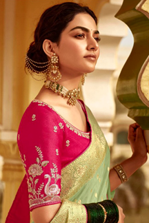 Picture of Glorious Dola Silk Designer Saree for Engagement, Reception, Festivals, Sangeet, and Parties