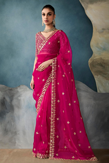 Picture of Ethnic Tissue Designer Saree for Engagement, Reception, Festivals, Sangeet, and Parties