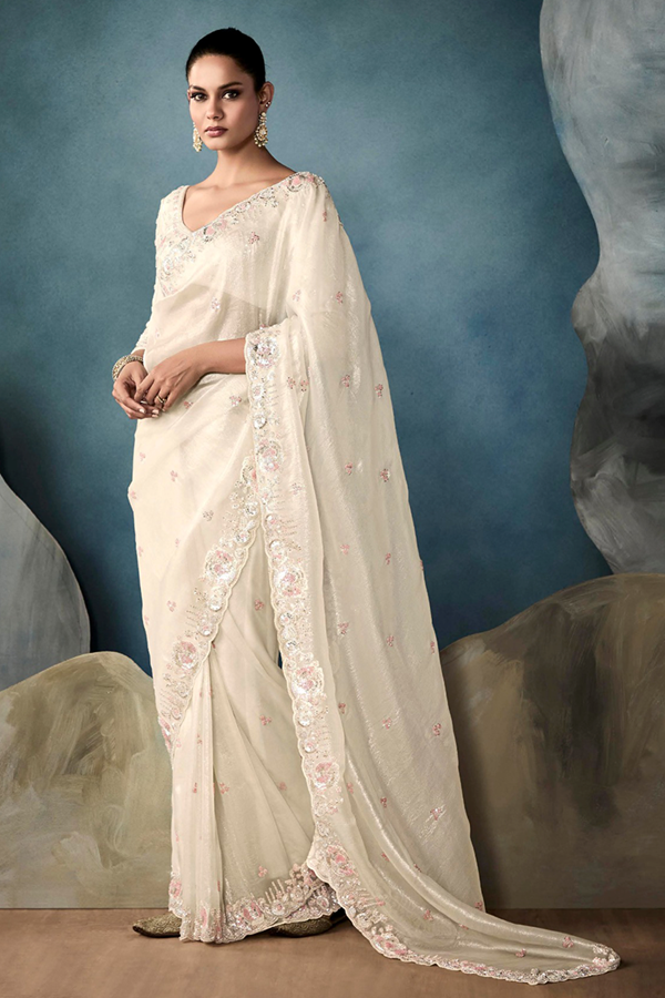 Picture of Royal Tissue Designer Saree for Sangeet and Parties