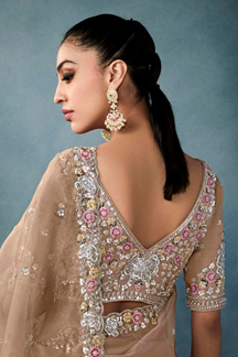 Picture of Smashing Tissue Designer Saree for Engagement, Reception, Festivals, Sangeet, and Parties