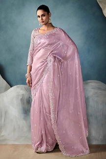 Picture of Outstanding Tissue Designer Saree for Engagement, Reception, Festivals, Sangeet, and Parties