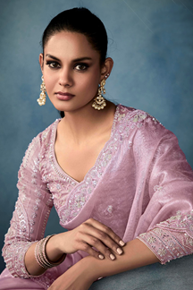 Picture of Outstanding Tissue Designer Saree for Engagement, Reception, Festivals, Sangeet, and Parties