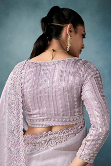 Picture of Dazzling Tissue Designer Saree for Engagement, Reception, Festivals, Sangeet, and Parties