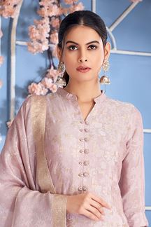 Picture of Divine Mauve Designer Straight Cut Suit for Engagement, Reception, Festivals, Sangeet, and Parties
