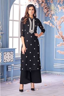 Picture of Marvelous Black Designer Kurtis for Hangouts, Sangeet, and Parties