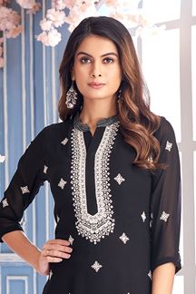 Picture of Marvelous Black Designer Kurtis for Hangouts, Sangeet, and Parties
