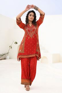 Picture of  Alluring Red Designer Kurtis for Hangouts, Sangeet, and Parties