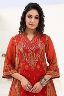 Picture of  Alluring Red Designer Kurtis for Hangouts, Sangeet, and Parties