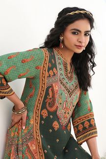 Picture of  Ethnic Green Designer Kurtis for Mehendi, Hangouts, Sangeet, and Parties