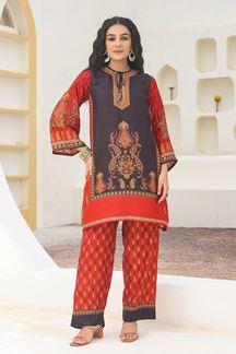 Picture of  Captivating Red and Grey Designer Kurtis for Mehendi, Hangouts, Sangeet, and Parties