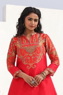 Picture of  Charismatic Red Designer Kurtis for Hangouts, Sangeet, and Parties