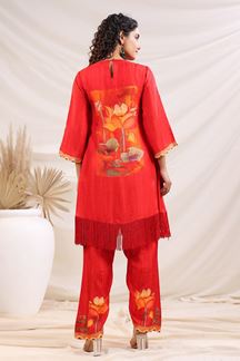 Picture of  Splendid Red Designer Kurtis for Hangouts, Sangeet, and Parties