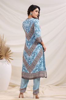 Picture of  Fascinating Sky Blue Designer Kurtis for Hangouts, Sangeet, and Parties