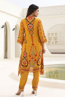 Picture of  Flamboyant Mustard Designer Kurtis for Haldi, Hangouts, Sangeet, and Parties