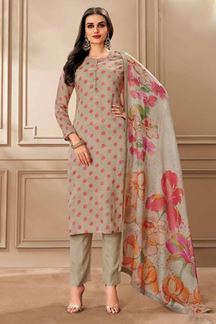 Picture of  Charismatic Beige Designer Straight Cut Suit for Festivals, Sangeet, and Parties