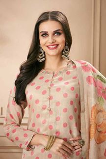 Picture of  Charismatic Beige Designer Straight Cut Suit for Festivals, Sangeet, and Parties