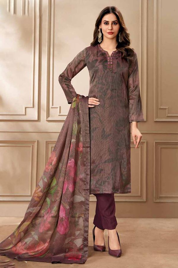 Picture of  Smashing Brown Designer Straight Cut Suit for Festivals, Sangeet, and Parties