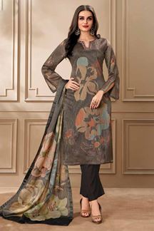 Picture of  Outstanding Grey Designer Straight Cut Suit for Festivals, Sangeet, and Parties