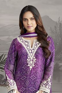 Picture of Smashing Purple Designer Straight Cut Suit for Festivals, Sangeet, and Parties