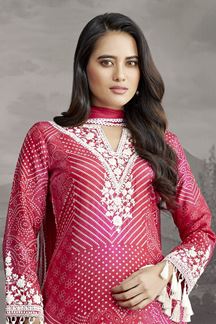 Picture of Outstanding Pink Designer Straight Cut Suit for Festivals, Sangeet, and Parties