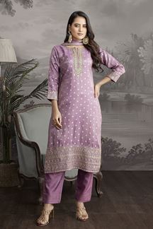 Picture of Mesmerizing Lavender Designer Straight Cut Suit for Festivals, Sangeet, and Parties