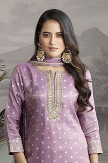 Picture of Mesmerizing Lavender Designer Straight Cut Suit for Festivals, Sangeet, and Parties