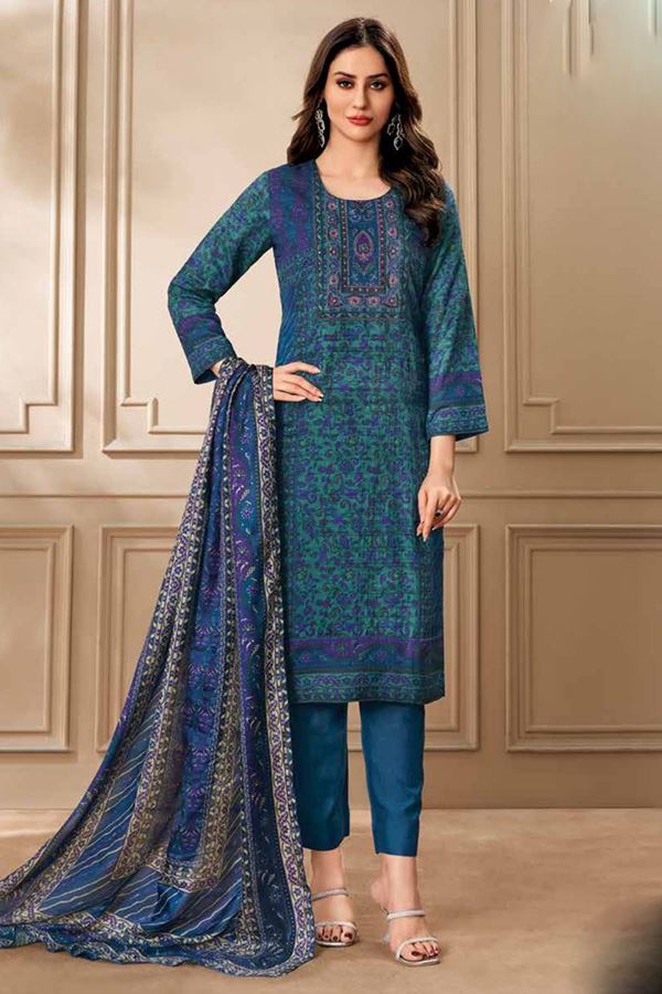 Picture of  Irresistible Blue Designer Straight Cut Suit for Festivals, Sangeet, and Parties