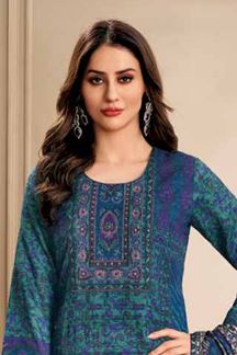 Picture of  Irresistible Blue Designer Straight Cut Suit for Festivals, Sangeet, and Parties