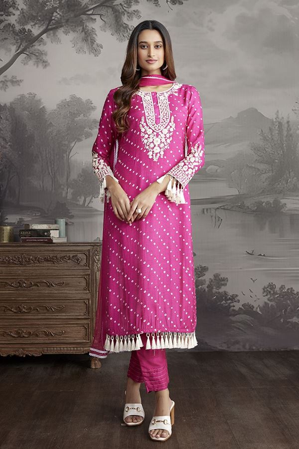 Picture of Amazing Pink Designer Straight Cut Suit for Festivals, Sangeet, and Parties