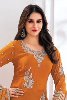 Picture of  Smashing Rust Designer Sharara Suit for Wedding, Reception, Festivals, Sangeet, and Parties