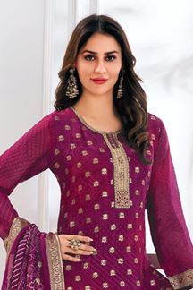 Picture of  Bollywood Purple Designer Sharara Suit for Wedding, Reception, Festivals, Sangeet, and Parties