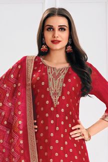 Picture of  Mesmerizing Red Designer Sharara Suit for Wedding, Reception, Festivals, Sangeet, and Parties