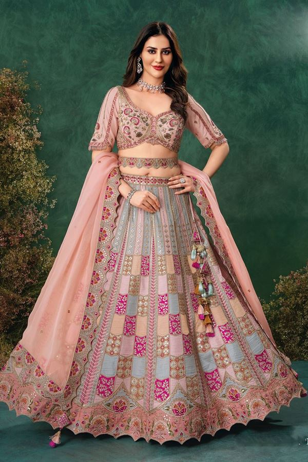Picture of Royal Multi and Pink Designer Wedding Lehenga Choli for Engagement, Wedding, Reception, Sangeet, and Parties