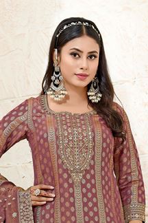 Picture of  Ethnic Mauve Designer Palazzo Suit for Engagement, Wedding, Reception, Festivals, Sangeet, and Parties