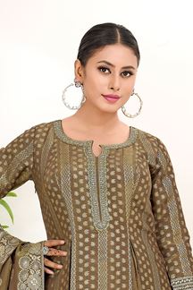 Picture of  Captivating Brown Designer A-Line Suit for Wedding, Reception, Festivals, Sangeet, and Parties