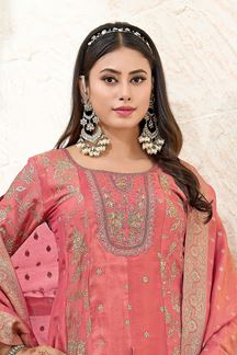 Picture of  Charismatic Peach Designer Palazzo Suit for Engagement, Wedding, Reception, Festivals, Sangeet, and Parties