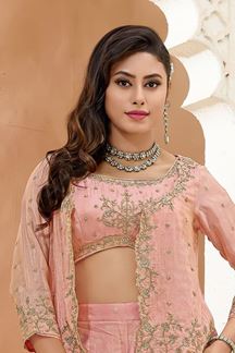 Picture of  Fascinating Light Pink Designer Palazzo Suit for Engagement, Reception, Festivals, Sangeet, and Parties