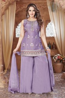 Picture of Divine Lavender Designer Palazzo Suit for Festivals, Sangeet, and Parties