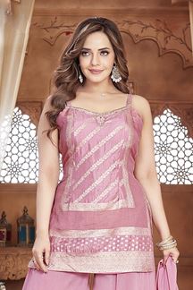 Picture of Stunning Pink Designer Palazzo Suit for Engagement, Sangeet, and Parties