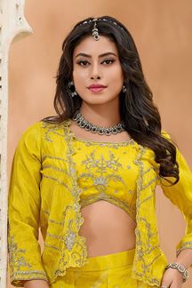 Picture of  Flamboyant Yellow Designer Palazzo Suit for Haldi, Reception, Festivals, Sangeet, and Parties