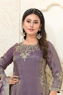 Picture of  Enticing Lavender Designer Palazzo Suit for Engagement, Reception, Festivals, Sangeet, and Parties