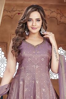 Picture of Flamboyant Lavender Designer Palazzo Suit for Engagement and Reception