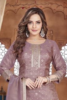 Picture of Striking Mauve Designer Palazzo Suit for Engagement and Reception