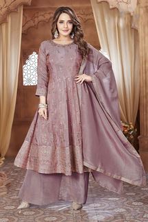 Picture of Mesmerizing Mauve Designer Palazzo Suit for Engagement and Reception