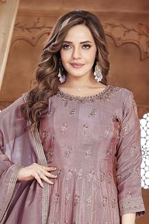 Picture of Mesmerizing Mauve Designer Palazzo Suit for Engagement and Reception