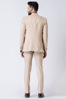 Picture of Charming Beige Designer Jodhpuri Suit for Engagement, Reception, Wedding, Sangeet, and Parties